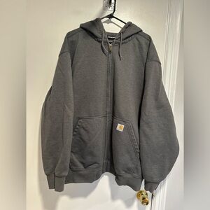 Carhartt Rain Defender Dark Gray Hoodie Sz:3XL Full Zip Workwear Sweatshirt.